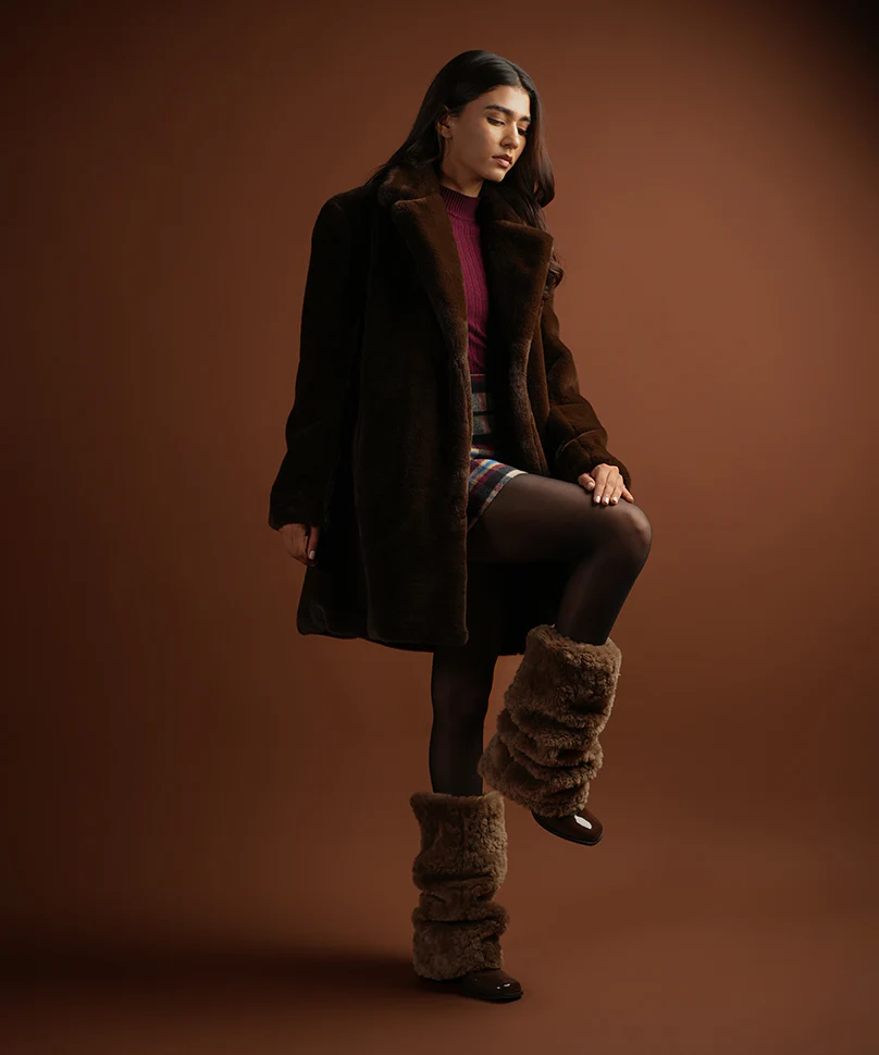 Fur Leg Warmer - Brown