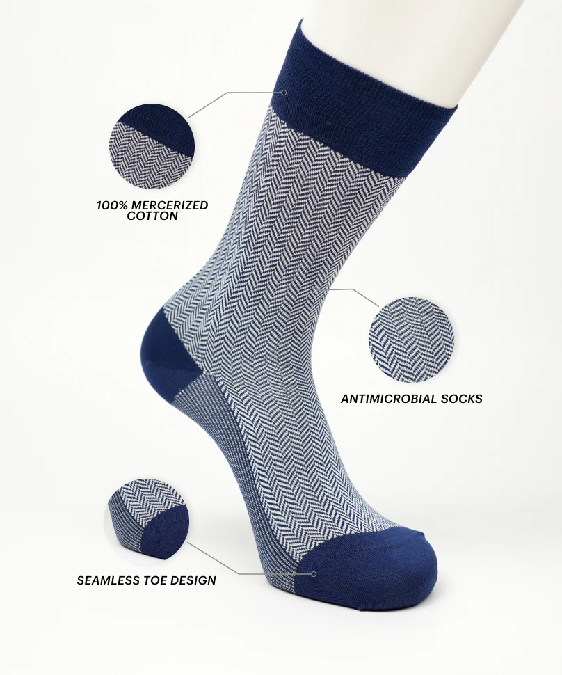 Navy Blue Herringbone - Image 3