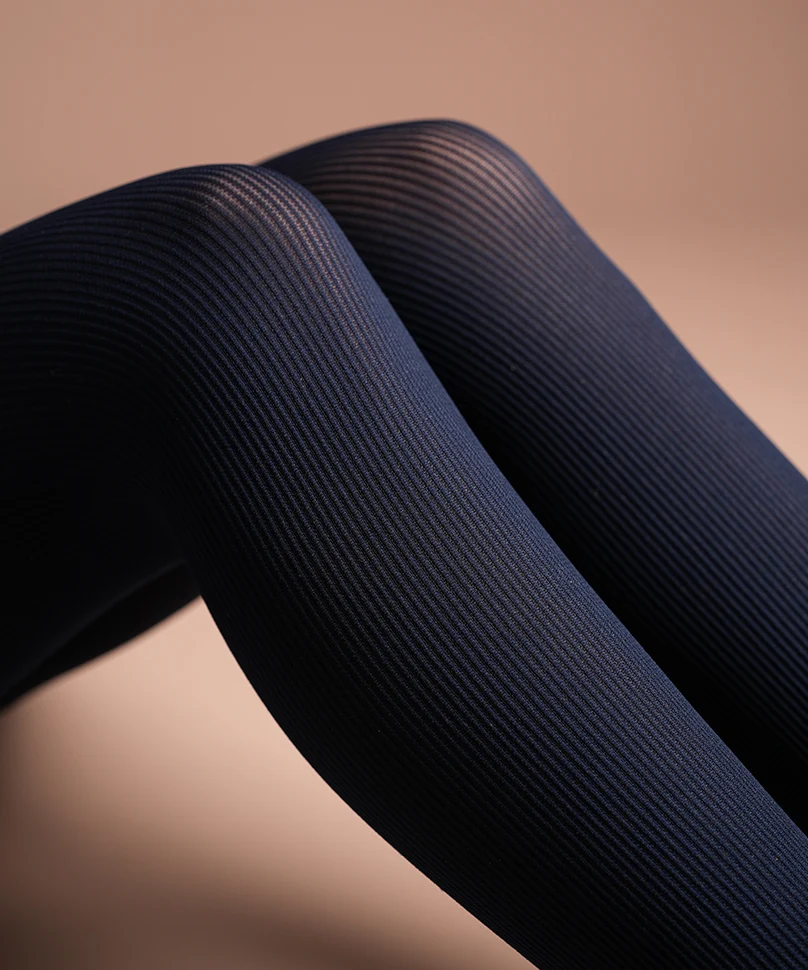 Navy Ribbed Stockings
