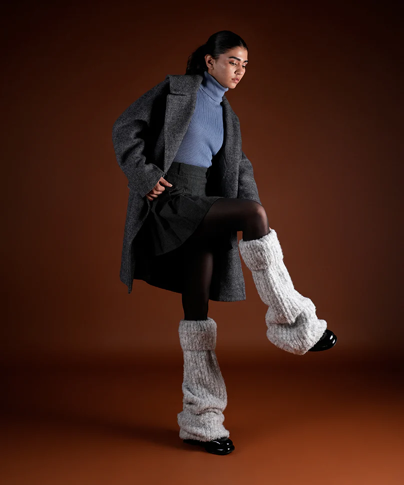 Plush Leg Warmer - Light Grey - Image 2