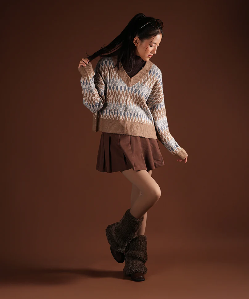 Plush Ribbed Leg Warmer - Brown - Image 5