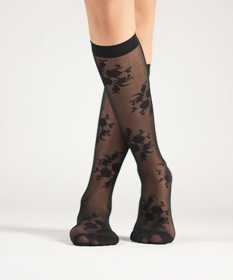 Rosa Sheer Socks - Black