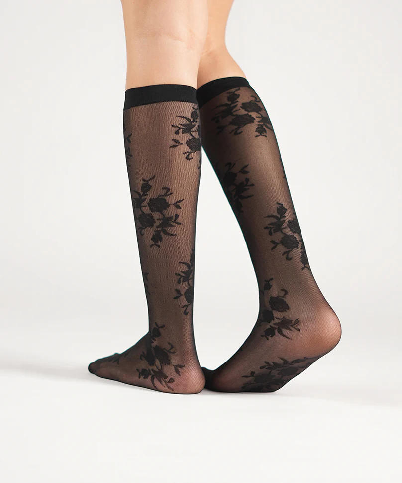 Rosa Sheer Socks - Black - Image 2