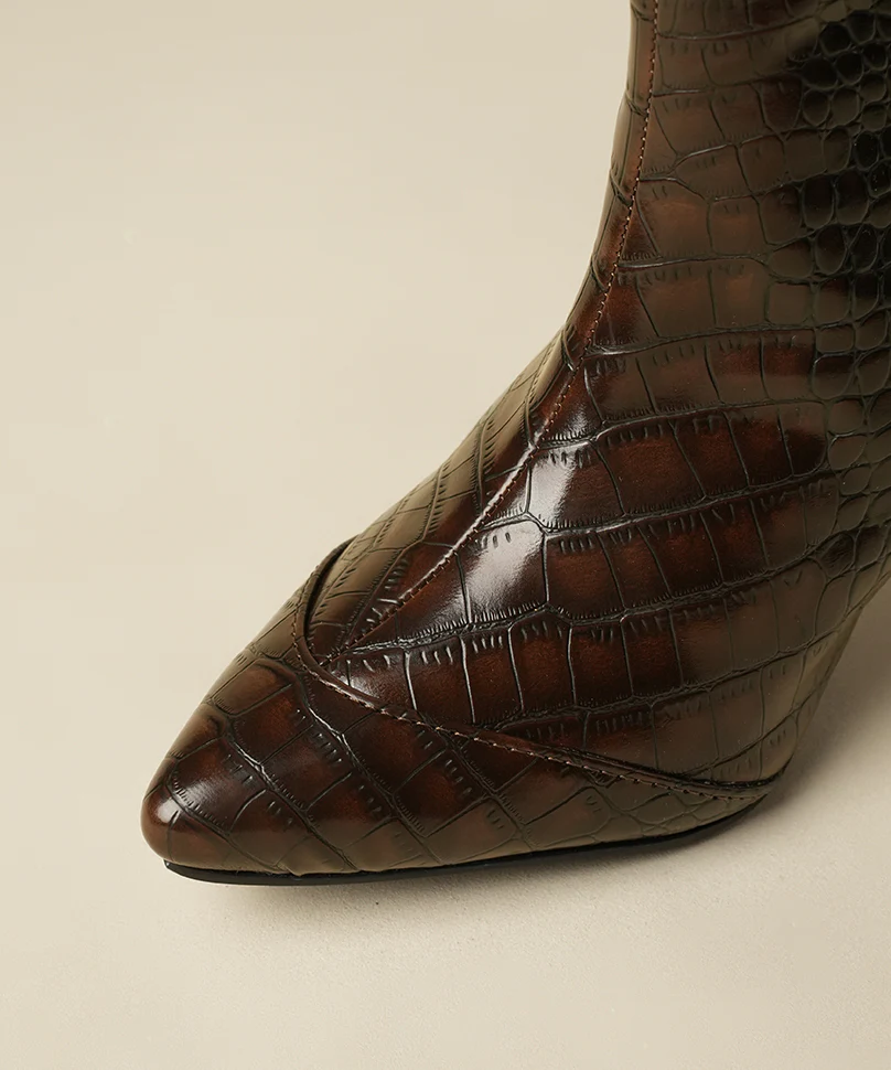 Sabrina - Croco Brown - Image 4